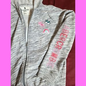 Girl's Abercrombie Kids Gray Zip Up Hoodie 15/16